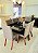 CONJUNTO DE JANTAR MARK 160X090 BLACK - 6 CADEIRAS CANELA CINZA MODELO 25 - Imagem 7