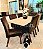 CONJUNTO DE JANTAR MARK 160X090 OFF WHITE - 6 CADEIRAS TABACO MARROM MODELO 25 - Imagem 2