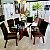 CONJUNTO DE JANTAR MARK 160X090 BLACK - 6 CADEIRAS TABACO MARROM MODELO 25 - Imagem 5