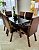 CONJUNTO DE JANTAR MARK 160X090 BLACK - 6 CADEIRAS TABACO MARROM MODELO 25 - Imagem 3