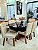 CONJUNTO DE JANTAR SIGMA 160X090 + 6 CADEIRAS CREME MODELO 27 - Imagem 1