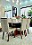 CONJUNTO DE JANTAR SIGMA 160X090 OFF WHITE - 6 CADEIRAS CANELA CREME MODELO 27 - Imagem 1