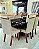 CONJUNTO DE JANTAR SIGMA 160X090 BLACK - 6 CADEIRAS CANELA CREME MODELO 27 - Imagem 4