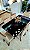 CONJUNTO DE JANTAR SIGMA 160X090 BLACK - 6 CADEIRAS CANELA CREME MODELO 27 - Imagem 9