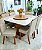 CONJUNTO DE JANTAR SIGMA 130X130 OFF WHITE - 6 CADEIRAS CANELA CREME MODELO 27 - Imagem 4