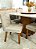 CONJUNTO DE JANTAR SIGMA 130X130 + 6 CADEIRAS CANELA CREME MODELO 27 - Imagem 3