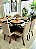 CONJUNTO DE JANTAR SIGMA 130X130 BLACK - 6 CADEIRAS CANELA CREME MODELO 27 - Imagem 2