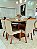 CONJUNTO DE JANTAR SIGMA 130X130 BLACK - 6 CADEIRAS CANELA CREME MODELO 27 - Imagem 4