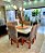 CONJUNTO DE JANTAR MARK 130X130 OFF WHITE - 6 CADEIRAS CANELA CINZA MODELO 19 - Imagem 1
