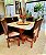 CONJUNTO DE JANTAR MARK 130X130 OFF WHITE - 6 CADEIRAS CANELA MARROM MODELO 19 - Imagem 3
