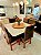 CONJUNTO DE JANTAR MARK 130X130 OFF WHITE - 6 CADEIRAS CANELA MARROM MODELO 19 - Imagem 2