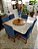CONJUNTO DE JANTAR MARK 130X130 OFF WHITE - 6 CADEIRAS CANELA AZUL ROYAL MODELO 19 - Imagem 3