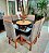 CONJUNTO DE JANTAR MARK 130X130 BLACK - 6 CADEIRAS CANELA CINZA MODELO 19 - Imagem 2
