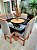 CONJUNTO DE JANTAR MARK 130X130 BLACK - 6 CADEIRAS CANELA CINZA MODELO 19 - Imagem 4