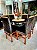 CONJUNTO DE JANTAR MARK 130X130 BLACK - 6 CADEIRAS CANELA MARROM MODELO 19 - Imagem 4