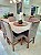CONJUNTO DE JANTAR MARK 130X130 OFF WHITE - 6 CADEIRAS TABACO CINZA MODELO 19 - Imagem 1