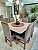 CONJUNTO DE JANTAR MARK 130X130 OFF WHITE - 6 CADEIRAS TABACO CINZA MODELO 19 - Imagem 2