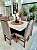 CONJUNTO DE JANTAR MARK 130X130 OFF WHITE - 6 CADEIRAS TABACO CINZA MODELO 19 - Imagem 5