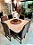 CONJUNTO DE JANTAR MARK 130X130 OFF WHITE - 6 CADEIRAS TABACO MARROM MODELO 19 - Imagem 3