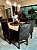 CONJUNTO DE JANTAR MARK 130X130 OFF WHITE - 6 CADEIRAS TABACO MARROM MODELO 19 - Imagem 1