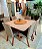 CONJUNTO DE JANTAR MARK 130X130 OFF WHITE - 6 CADEIRAS CANELA CINZA MODELO 25 - Imagem 3