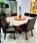 CONJUNTO DE JANTAR MARK 130X130 OFF WHITE - 6 CADEIRAS CANELA MARROM MODELO 25 - Imagem 4