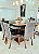CONJUNTO DE JANTAR MARK 130X130 BLACK - 6 CADEIRAS CANELA CINZA MODELO 25 - Imagem 5