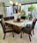 CONJUNTO DE JANTAR MARK 130X130 OFF WHITE - 6 CADEIRAS TABACO MARROM MODELO 25 - Imagem 4