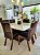 CONJUNTO DE JANTAR MARK 130X130 OFF WHITE - 6 CADEIRAS TABACO MARROM MODELO 25 - Imagem 5