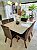 CONJUNTO DE JANTAR MARK 130X130 OFF WHITE - 6 CADEIRAS TABACO MARROM MODELO 25 - Imagem 6