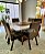 CONJUNTO DE JANTAR MARK 130X130 OFF WHITE - 6 CADEIRAS TABACO MARROM MODELO 25 - Imagem 3