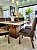 CONJUNTO DE JANTAR MARK 130X130 OFF WHITE - 6 CADEIRAS TABACO MARROM MODELO 25 - Imagem 7