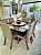 CONJUNTO DE JANTAR MARK 130X130 BLACK - 6 CADEIRAS TABACO CINZA MODELO 25 - Imagem 1