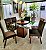 CONJUNTO DE JANTAR MARK 130X130 BLACK - 6 CADEIRAS TABACO MARROM MODELO 25 - Imagem 2