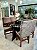 CONJUNTO DE JANTAR MARK 120X090 BLACK - 4 CADEIRAS TABACO CINZA MODELO 19 - Imagem 1