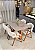 CONJUNTO DE JANTAR AGATHA 120x090 - 4 CADEIRAS LINHO CREME NEVOA - Imagem 7