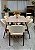 CONJUNTO DE JANTAR AGATHA 160X090 VIDRO OFF WHITE - 6 CADEIRAS LINHO CREME NEVOA - Imagem 8