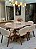 CONJUNTO DE JANTAR AGATHA 160X090 VIDRO OFF WHITE - 6 CADEIRAS LINHO CREME NEVOA - Imagem 4