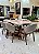 CONJUNTO DE JANTAR AGATHA 160X090 VIDRO OFF WHITE - 6 CADEIRAS LINHO CINZA - Imagem 6