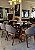 CONJUNTO DE JANTAR AGATHA 160X090 VIDRO PRETO - 6 CADEIRAS LINHO CINZA - Imagem 8