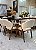 CONJUNTO DE JANTAR AGATHA 160X090 VIDRO PRETO - 6 CADEIRAS LINHO CREME NEVOA - Imagem 5