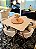 CONJUNTO DE JANTAR AGATHA 130X130 VIDRO OFF WHITE - 6 CADEIRAS LINHO CREME NEVOA - Imagem 2