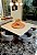 CONJUNTO DE JANTAR AGATHA 130X130 VIDRO OFF WHITE - 6 CADEIRAS LINHO CINZA - Imagem 1