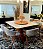 CONJUNTO DE JANTAR AGATHA 130X130 VIDRO OFF WHITE - 6 CADEIRAS LINHO CINZA - Imagem 3
