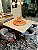 CONJUNTO DE JANTAR AGATHA 130X130 VIDRO OFF WHITE - 6 CADEIRAS LINHO CINZA - Imagem 5