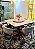 CONJUNTO DE JANTAR AGATHA 130X130 VIDRO OFF WHITE - 6 CADEIRAS LINHO CINZA - Imagem 6