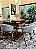 CONJUNTO DE JANTAR AGATHA 130X130 VIDRO PRETO - 6 CADEIRAS POLTRONA LINHO CINZA - Imagem 5