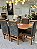 CONJUNTO DE JANTAR LUNNA 160X090 CANELA - 6 CADEIRAS CANELA GRAFITE VELVETEN MODELO 19 - Imagem 5