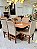 CONJUNTO DE JANTAR LUNNA 160X090 CANELA - 6 CADEIRAS CANELA CREME PALHA MODELO 19 - Imagem 9