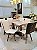 CONJUNTO DE JANTAR EVORA 160X090 OFF WHITE - 6 CADEIRAS GIRATÓRIAS - Imagem 1